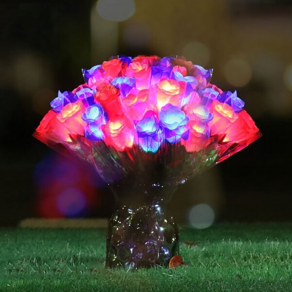 조화 인테리어 조명 로즈 꽃다발 무드등 LED 장미
