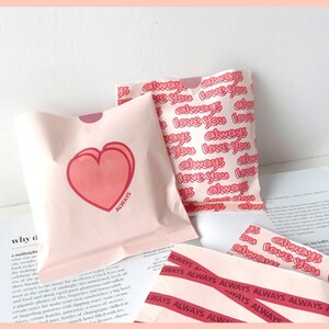 핑크 선물 포장 종이 백 봉투 페이퍼백 구디백 10매